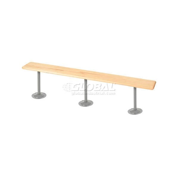 Global Industrial Locker Room Bench, Hardwood With Steel Tube Pedestal Legs, 96 x 9-1/2 x 17 183672 - main